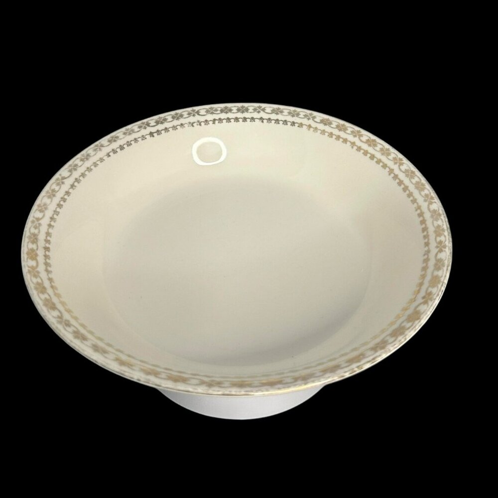 alfred meakin bowl, gold crown, 16kt gold trim 7.5"